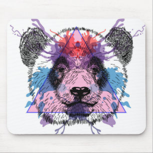 Geometric Panda Bear Mouse Pad