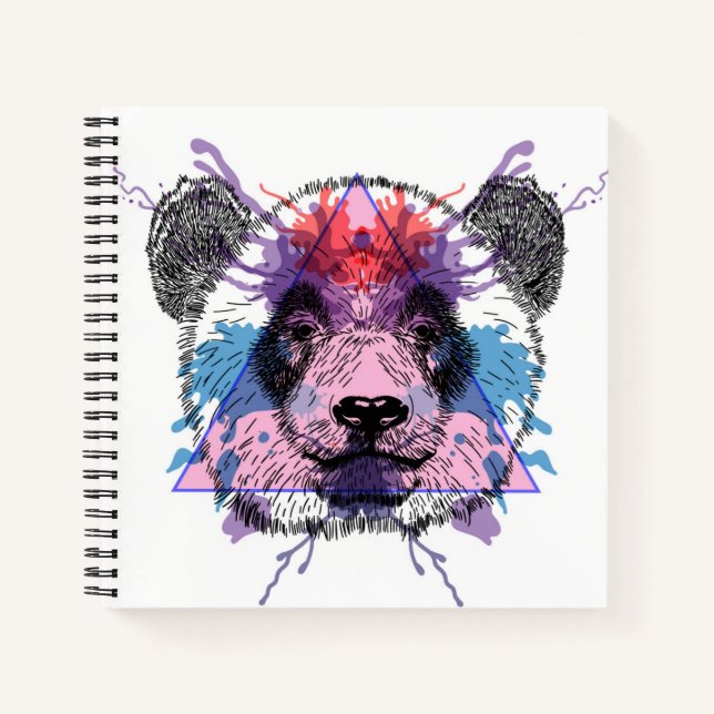Geometric Panda Bear Notebook (Front)