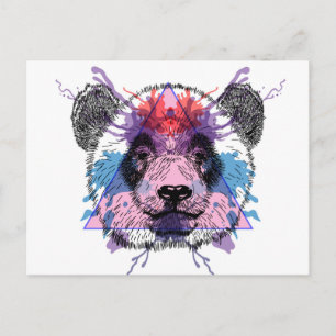 Geometric Panda Bear Postcard