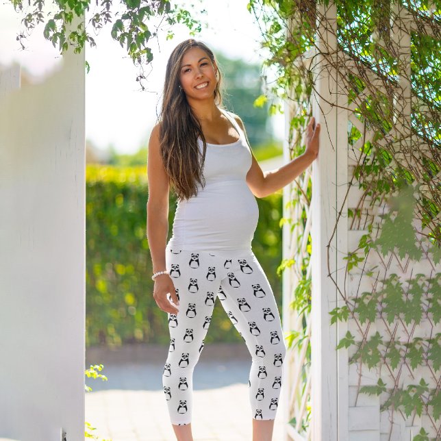 Geometric Panda Capri Leggings (Creator Uploaded)