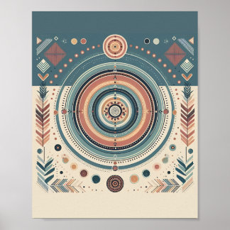 Geometric Pastel Boho Art Poster