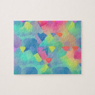 Geometric Pastel Colors Watercolor Abstract Jigsaw Puzzle