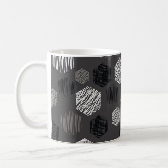 Geometric Pastels: Vintage Textured Pattern. Coffee Mug (Left)