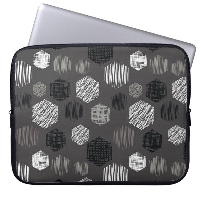 Geometric Pastels: Vintage Textured Pattern. Laptop Sleeve (Front)