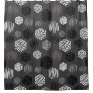 Geometric Pastels: Vintage Textured Pattern. Shower Curtain