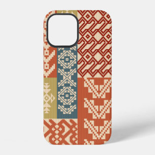 Geometric patchwork ornamental ethnic pattern iPhone 12 case