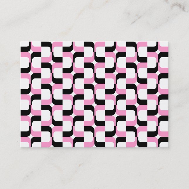 Geometric Pattern 020614 - Black and Pink Business Card (Front)