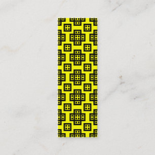 Geometric Pattern 030614 - Black on Yellow Mini Business Card
