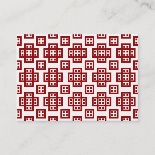 Geometric Pattern 030614 - Ruby Red Business Card (Front)