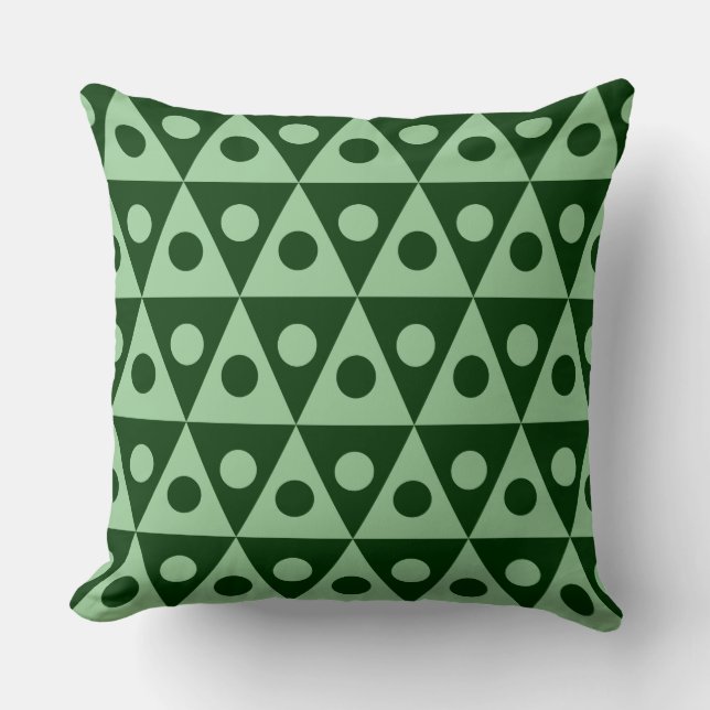 Geometric Pattern 260514 - Faded Green on Dk Green Cushion (Front)