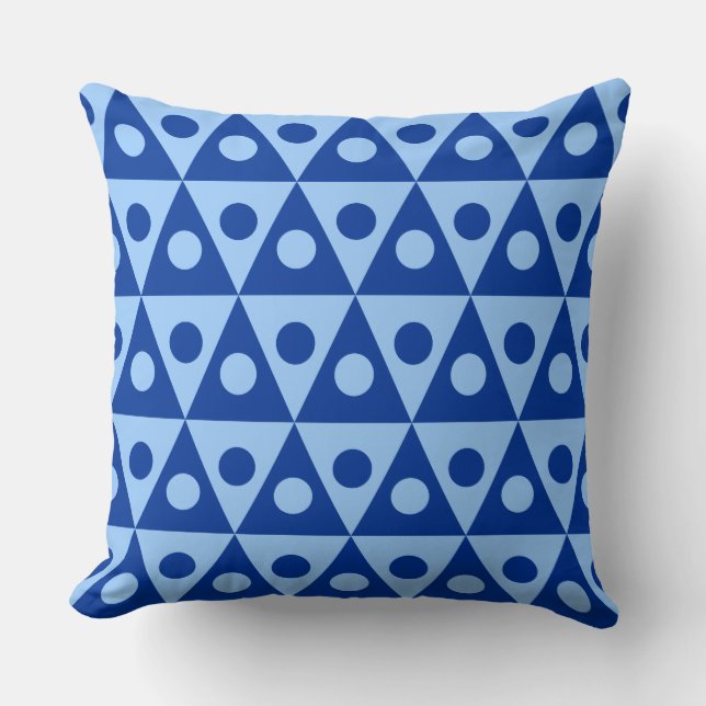 Geometric Pattern 260514 - Navy and Pale Blue Cushion (Front)