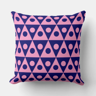 Geometric Pattern 260514 - Pink With Deep Navy Cushion
