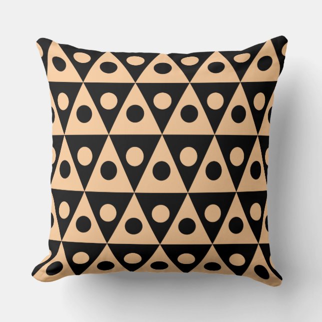 Geometric Pattern 260514 - Sand on Black Cushion (Front)
