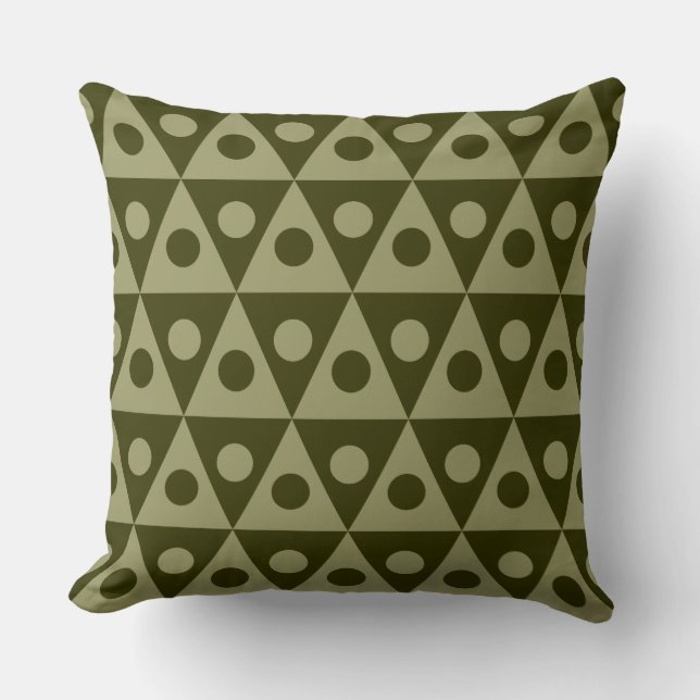 Geometric Pattern 260514 - Shades of Olive 03 Cushion (Front)