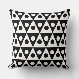 Geometric Pattern 260514 - White on Black Cushion