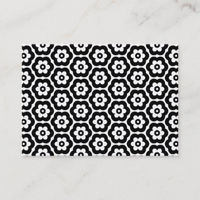 Geometric Pattern 290514(03) Black on White Business Card (Front)