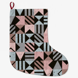 Geometric Pattern 29 Large Christmas Stocking