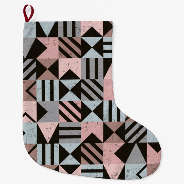 Geometric Pattern 29 Large Christmas Stocking (Front)