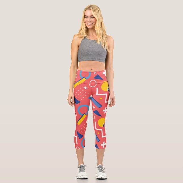Geometric Pattern 2 Capri Leggings (Front)