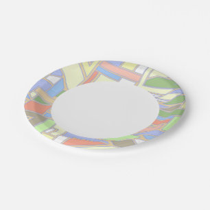 Geometric pattern 3 paper plate
