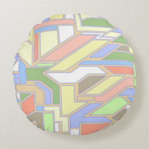 Geometric pattern 3 round cushion