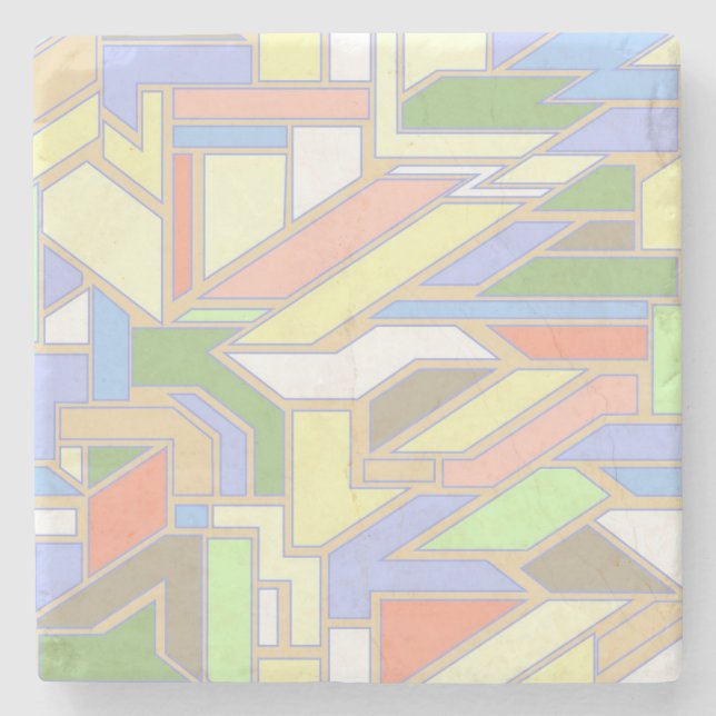 Geometric pattern 3 stone coaster (Front)