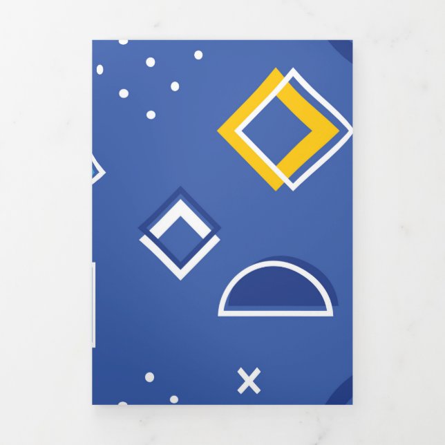 Geometric Pattern 3 Tri-Fold Holiday Card (Cover)