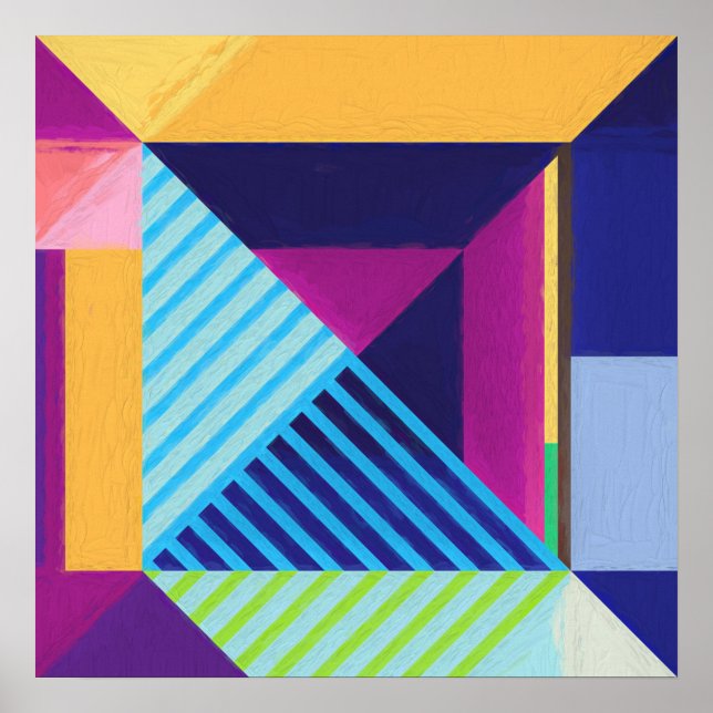 Geometric Pattern 4 Impasto Painting Poster (Front)