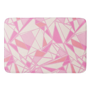 Geometric pattern abstract colour pink bath mat