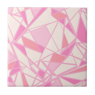 Geometric pattern abstract colour pink ceramic tile