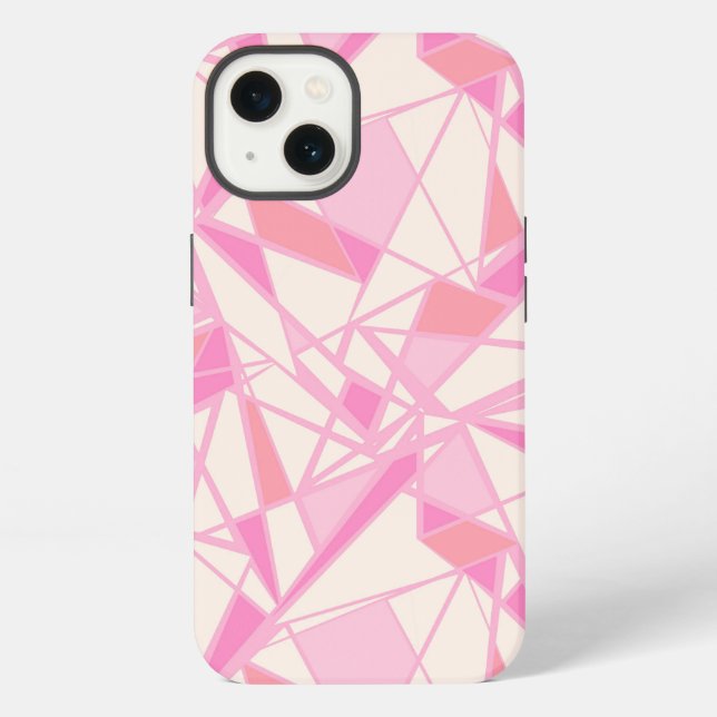 Geometric pattern abstract colour pink  iPhone case (Back)
