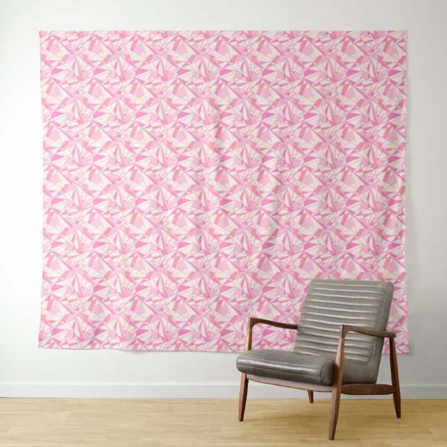 Geometric pattern abstract colour pink  tapestry (In Situ (Horizontal))