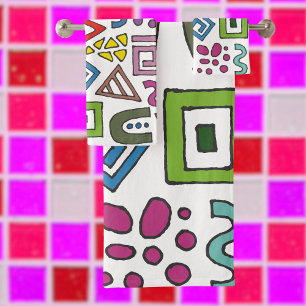 Geometric pattern abstract designs modern bath towel set