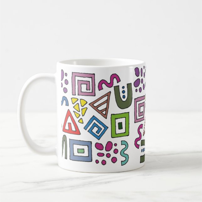 Geometric pattern abstract designs modern coffee mug (Left)
