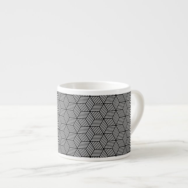Geometric pattern art design espresso cup (Front Right)