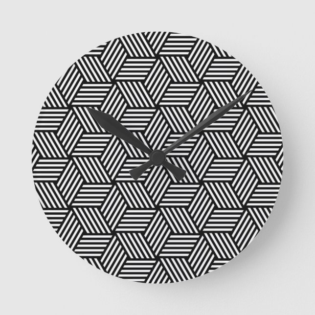 Geometric pattern art design round clock (Front)