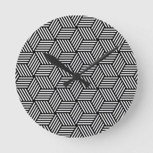 Geometric pattern art design round clock