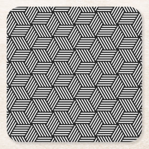 Geometric pattern art design square paper coaster