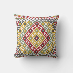 Geometric pattern background in Indian, Turkish st Cushion