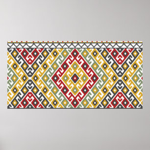 Geometric pattern background in Indian, Turkish st Poster