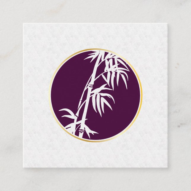 Geometric Pattern | Bamboo Icon Square Business Card (Front)
