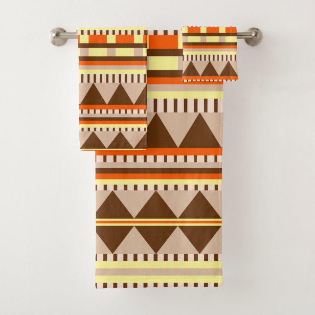 Geometric pattern bath towel set (Insitu)