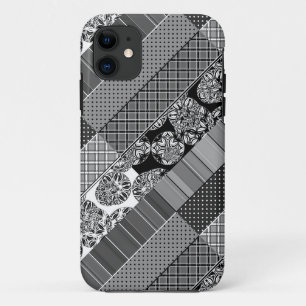 Geometric ,Pattern , black and white iPhone 11 Case