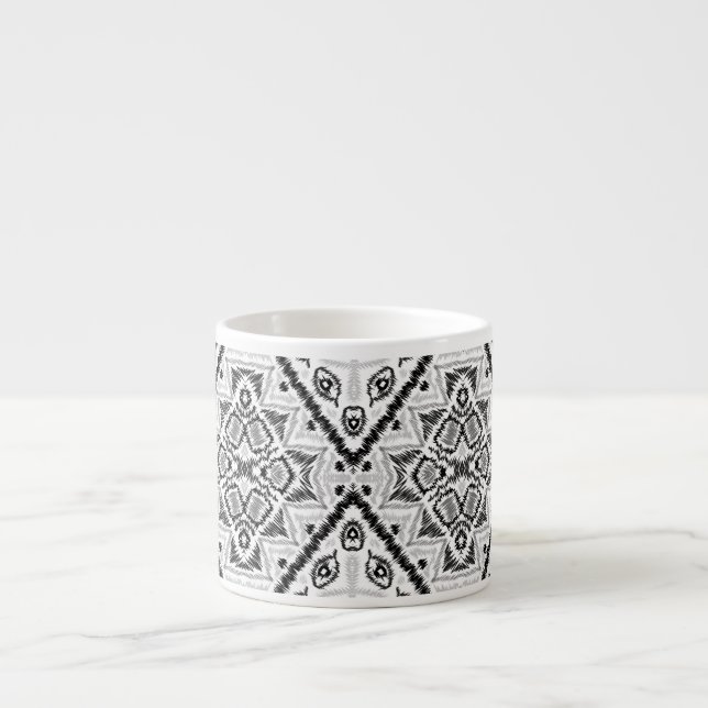  Geometric ,pattern , black and white  Espresso Cup (Front)