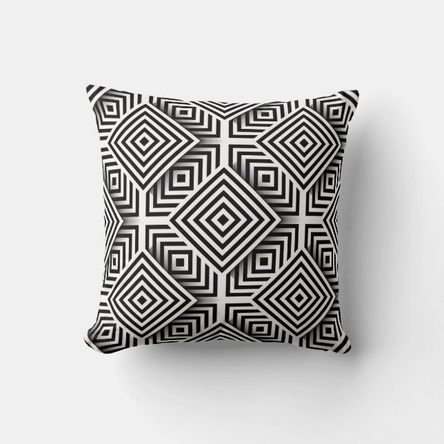 Geometric pattern. Black and white. Squares and st Cushion (Front)