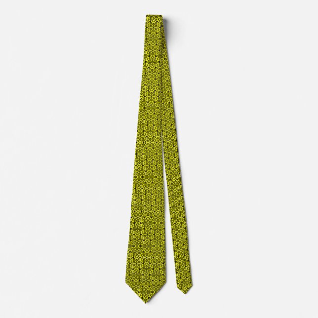 Geometric Pattern - Black and Yellow Tie (Front)