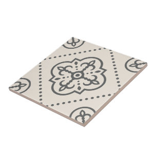 Geometric Pattern Black White Decorative   Ceramic Tile