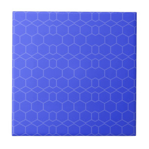 Geometric pattern blue mosaic honeycomb decorative ceramic tile