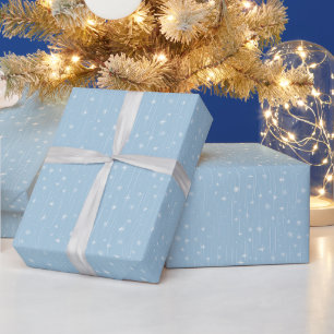 Geometric Pattern   Blue Stardust Wrapping Paper