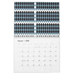 Geometric Pattern Calendar Modern Minimalist Pla